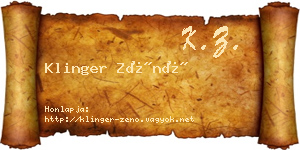 Klinger Zénó névjegykártya
